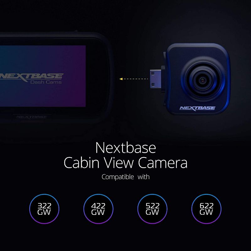 Nextbase Cabin View Camera, for Nextbase 322GW, 422GW, and 522GW Car Dashboard Cameras, 5 of 9