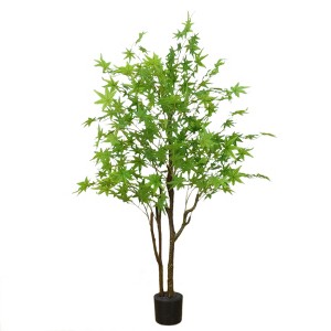 Artificial maple tree, realistic maple leaf bush autumn fake tree, suitable for home Thanksgiving Halloween outdoor indoor decoration - 1 of 4