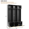 TIRAMISUBEST Modern Hall Tree with Storage Bench & 6 Gold Hooks - Entryway Organizer, High Gloss Fluted Doors, Black - 3 of 4
