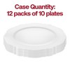 Smarty Had A Party 7.5" White w/ Silver Rim Blossom Plastic Salad Plates - 120 pcs - 4 of 4
