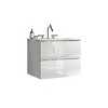 NicBex Floating Bathroom Vanity with Sink and Faucet Holes,Bathroom Sink Vanity with 2 Drawers,Oak/Walnut/White/Gray - 2 of 4