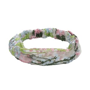 Unique Bargains Women's Grape Flowers Wide Lace Headband 1 Pc - 1 of 4