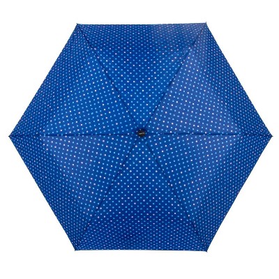 ShedRain Auto Open/Close Compact Umbrella  - Blue Polka Dot