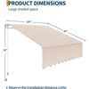 10'x8' Manual Retractable Awning - Waterproof Sun Shade with Aluminum Frame & 280g Polyester, for Patio/Deck/Balcony,Khaki - 2 of 4