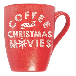 Elanze Designs Coffee And Christmas Movies Crimson Red 10 ounce New Bone China Coffee Cup Mug - 1 of 4