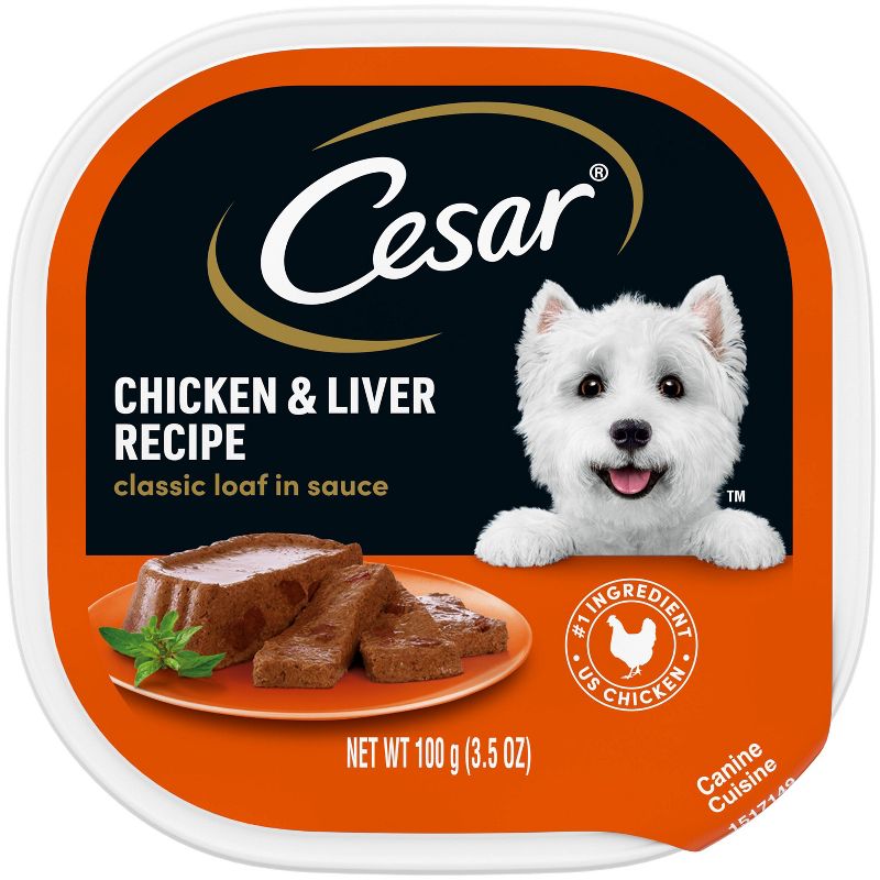 Cesar Loaf in Sauce Chicken &#38; Liver Recipe Adult Wet Dog Food - 3.5oz, 1 of 11
