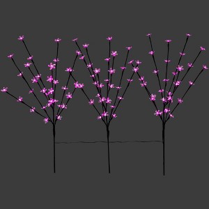 Northlight Set of 3 Pre-Lit Cherry Blossom Artificial Tree Branches 2.5' - Fuschia LED Lights - 1 of 4