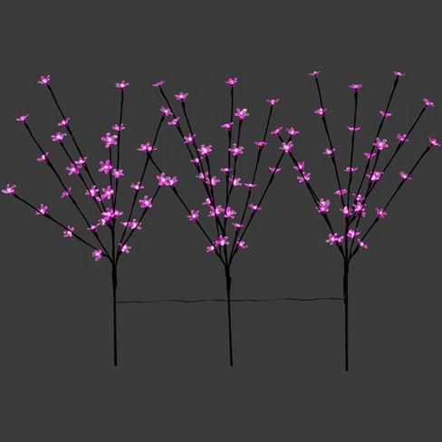 Northlight Set of 3 Pre-Lit Cherry Blossom Artificial Tree Branches 2.5' - Fuschia LED Lights - image 1 of 4