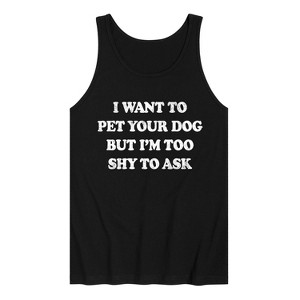 Men's - Instant Message - I Want To Pet Your Dog Graphic Tank Top - 1 of 4