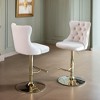 Leovsnove Modern Bar Stools Set of 2, Adjustable Swivel Counter Height Bar Stools with Back, Upholstered Bar Height Chairs with Golden Footrest - 3 of 4