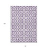 Lavender Purple And Ivory Floral Medallion Washable Indoor Outdoor Area Rug - 3 of 4