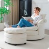 GDFStudio Buck Modern 360° Swivel Corduroy 36"W Chair with Storage Ottoman - 3 of 4