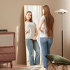 MAYEERTY Aluminum Full-Length Mirror 57x20in, Gold, Right Angle, Tempered Glass, With Stand - 4 of 4