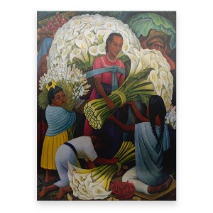 Trademark Fine Art - Diego Rivera 'The Flower Vendor' Floating Brushed Aluminum Art - 1 of 3