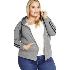 Avenue Side Stripe Zip Hoodie - 1 of 4