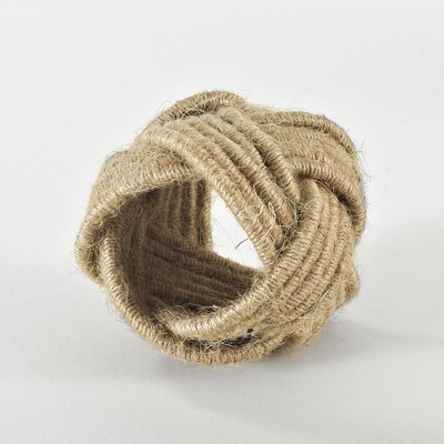 Natural Braided Jute Napkin Rings Set of 4