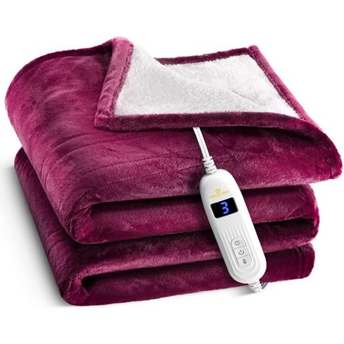 Heated Blanket with Hand Controller Machine Washable Electric Blanket with 10 Heating Settings and auto Shut Off Red 50 x 60 MedicaKingUsa