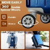 Romswi 4 Piece Carry-On Luggage Set, 20" 28" Lightweight Suitcase with TSA Lock,  Cup Holder, and Duffel Bag – Spinner Wheels Travel Navy Luggage - 3 of 4