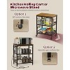 Kitchen Rolling Cart with Storage, 3 Tier Microwave Stand on Lockable Wheels, Small Utility Cart - 3 of 4