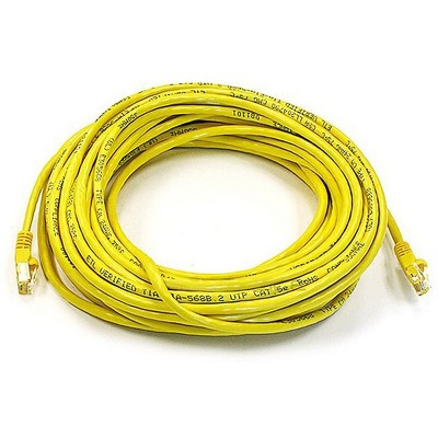 Monoprice Cat6 Ethernet Patch Cable - 50 Feet - Yellow | Network Internet Cord - RJ45, Stranded, 550Mhz, UTP, Pure Bare Copper Wire, 24AWG