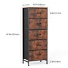 Lyngins 5-Drawer Tall Dresser for Bedroom, Spacious Chest of Drawers, Storage Cabinet with Fabric Bins & Wooden Top for Closet/Entryway/Nursery - 4 of 4