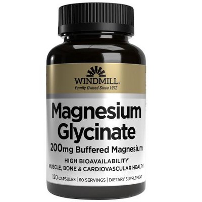 Windmill Magnesium Glycinate 200mg Caps, 120 Ct