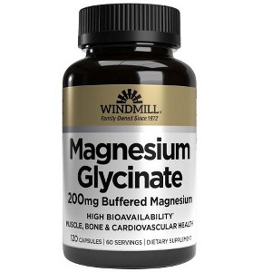 Windmill Magnesium Glycinate 200mg Caps, 120 Ct - 1 of 2