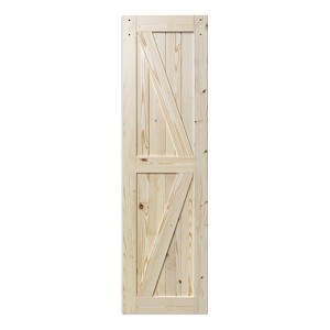 SMARTSTANDARD 84 in. Height K Shape Natural Wood Interior Barn Door (No Hardware Included) - 1 of 1