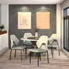 Upholstered Leather Modern Dining Chair Eclat Collection in Brown Set of 4 - 3 of 4