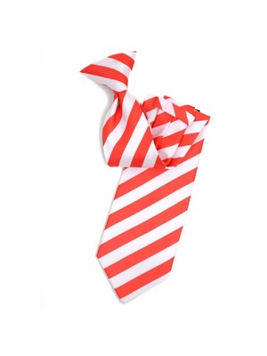 College 1/2" Striped Colored Woven Clip On Neck Tie