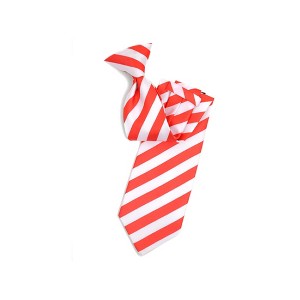 College 1/2" Striped Colored Woven Clip On Neck Tie - 1 of 3