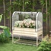 Outsunny Raised Garden Bed with Cover and Storage Shelf, Rectangular Metal Elevated Planter Box with Legs and Bed Liner - 3 of 4