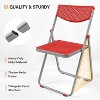 VINGLI Plastic Folding Chairs, Comfortable Foldable Chair with Breathable Mesh Seat and Sturdy Metal Frame, for Indoor and Outdoor Use, Red - 4 of 4