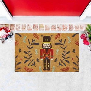 Kate Aurora Christmas Nutcracker Toy Soldier Bristled Coir Outdoor Welcome Mat - 18"x30" - 1 of 4