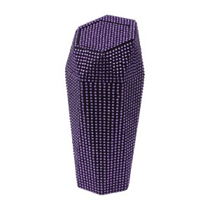 Unique Bargains Auto Car Trash Can Durable Front Seats Trash Bin Purple 1 Pc 3.5" Length 3.1" Width 7.9" Height ABS Rhinestone - 1 of 4
