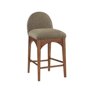 Meridian Furniture,Waldorf Olive Boucle Fabric Stool - 1 of 4
