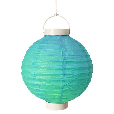 3ct Turquoise Battery Operated Paper Lantern