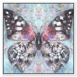 Art Remedy Shining Butterfly Colorful buterfly and flowers wall art Framed - 1 of 4