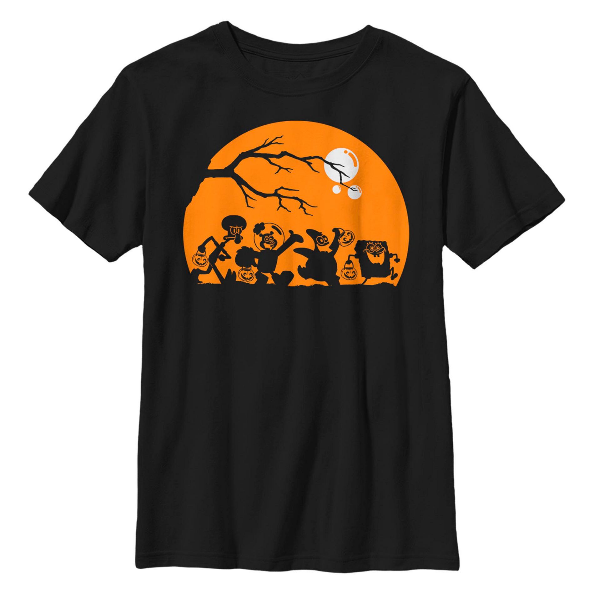 Boy's SpongeBob SquarePants Halloween Trick or Treat  T-Shirt - Black - X Large