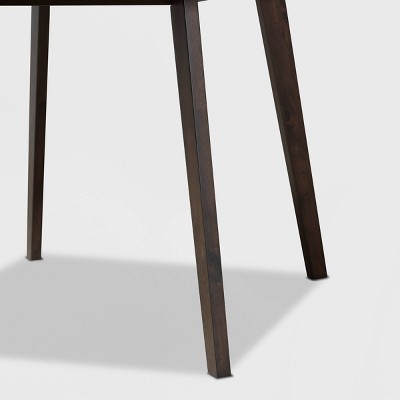 Britte Mid-Century Modern Dark Oak Dining Set with Cream Upholstery