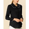 Allegra K Women's Sweet Ruffle Peter Pan Collar Long Sleeves Button Down Shirt - 2 of 4