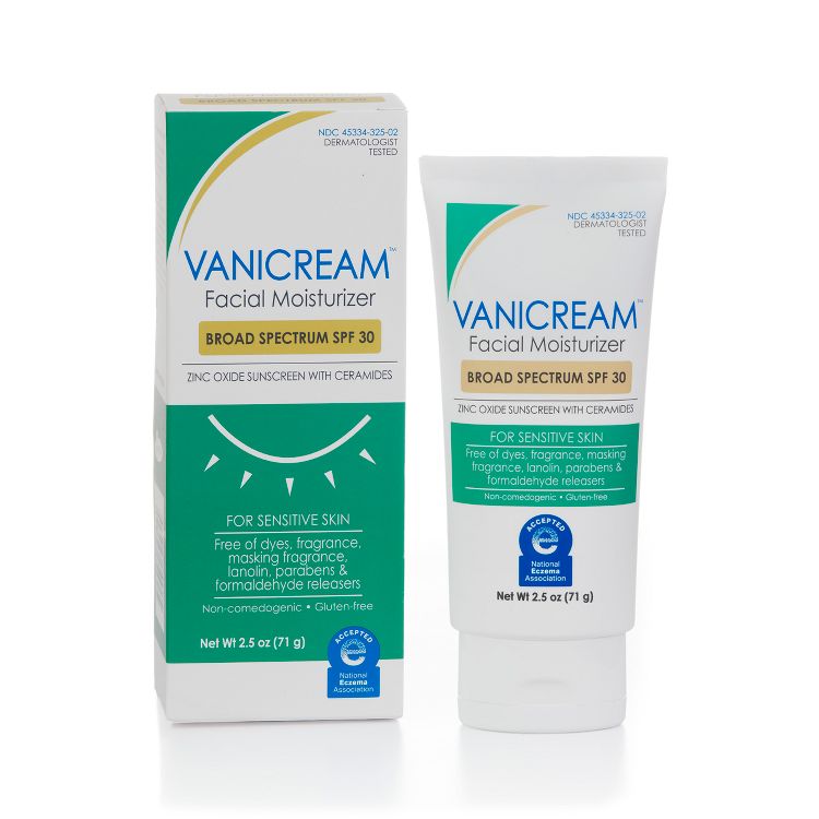 Vanicream Facial Moisturizer SPF 30 Zinc Oxide Mineral Sunscreen for Sensitive Skin - Unscented - 2.5oz, 1 of 9