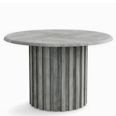 NicBex 47.24" Round Dining Table Modern Center Table with Wood Tabletop & Base for Living Room & Balcony