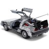 DeLorean Brushed Metal Time Machine with Lights "Back to the Future" (1985) Movie 1/24 Diecast Model Car by Jada - 4 of 4