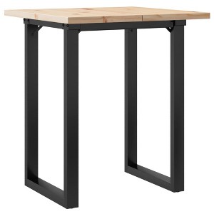 vidaXL Pine and Steel Square Dining Table 23.6"x23.6"x29.7" Indoor Kitchen/Home Office - 1 of 4