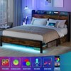 Furnulem Bed Frame with Charging Station and LED Lights, Industrial Platform Beds with Storage Headboard,  USB Port, No Box Spring Needed, Noise Free - 3 of 4