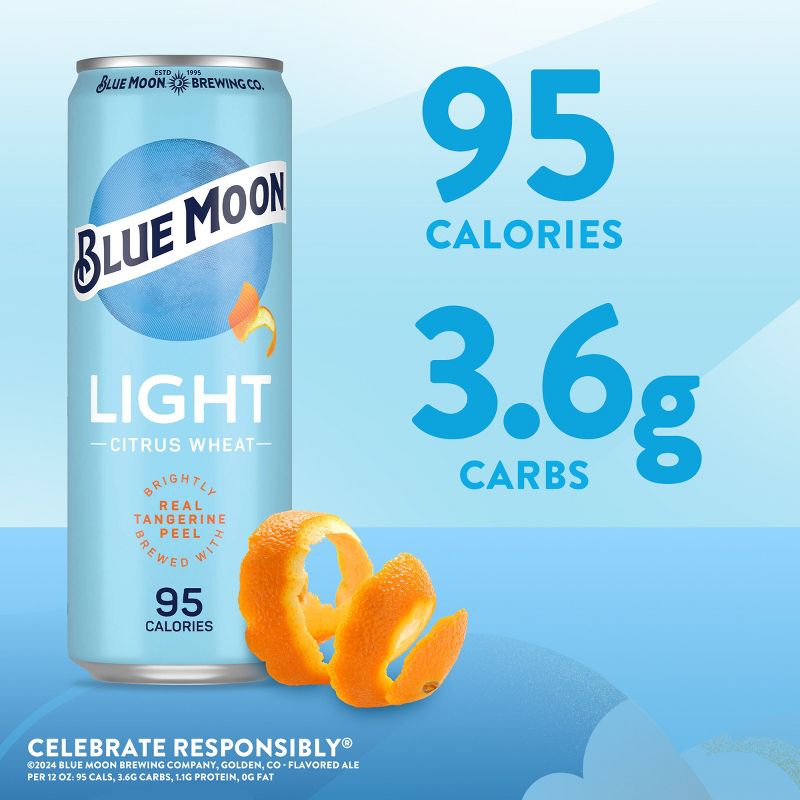 Blue Moon Light - 12pk/12 fl oz Slim Cans, 5 of 11