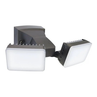 IQ America LED Dusk-to-Dawn Security Flood Light w Timer 2100 Lumens Wall Eave Mount BZ