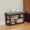 Bamboo Shoe Bench, 3-Tier Shoe Rack, Stable Shoe Organizer for Entryway, Living Room, Bench Seat Holds Up to 330 lb, 11.4 x 28 x 19.3 Inches - 3 of 4