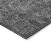 Charcoal And Silver Floral Washable Indoor Outdoor Area Rug - 4 of 4